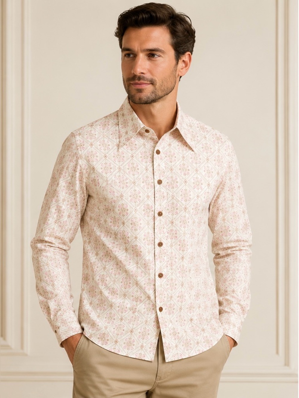 Mack Men's Long Sleeve Button-Up Dress Shirt Size
Large